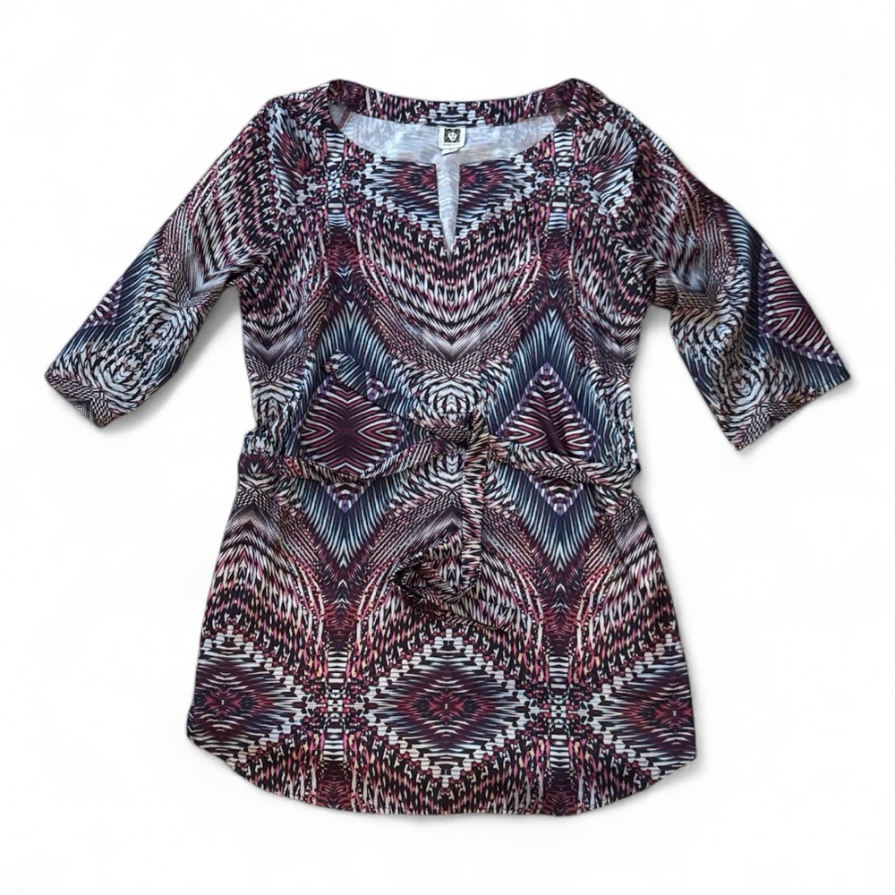 Anne Klein Multicolor Geometric Blouse
